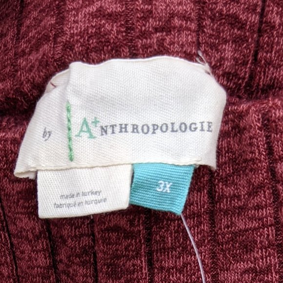 ANTHROPOLOGIE Pauline Red Ruffle Skirt NWT 3X Rib Knit Midi Elastic Wais… - Picture 5 of 8